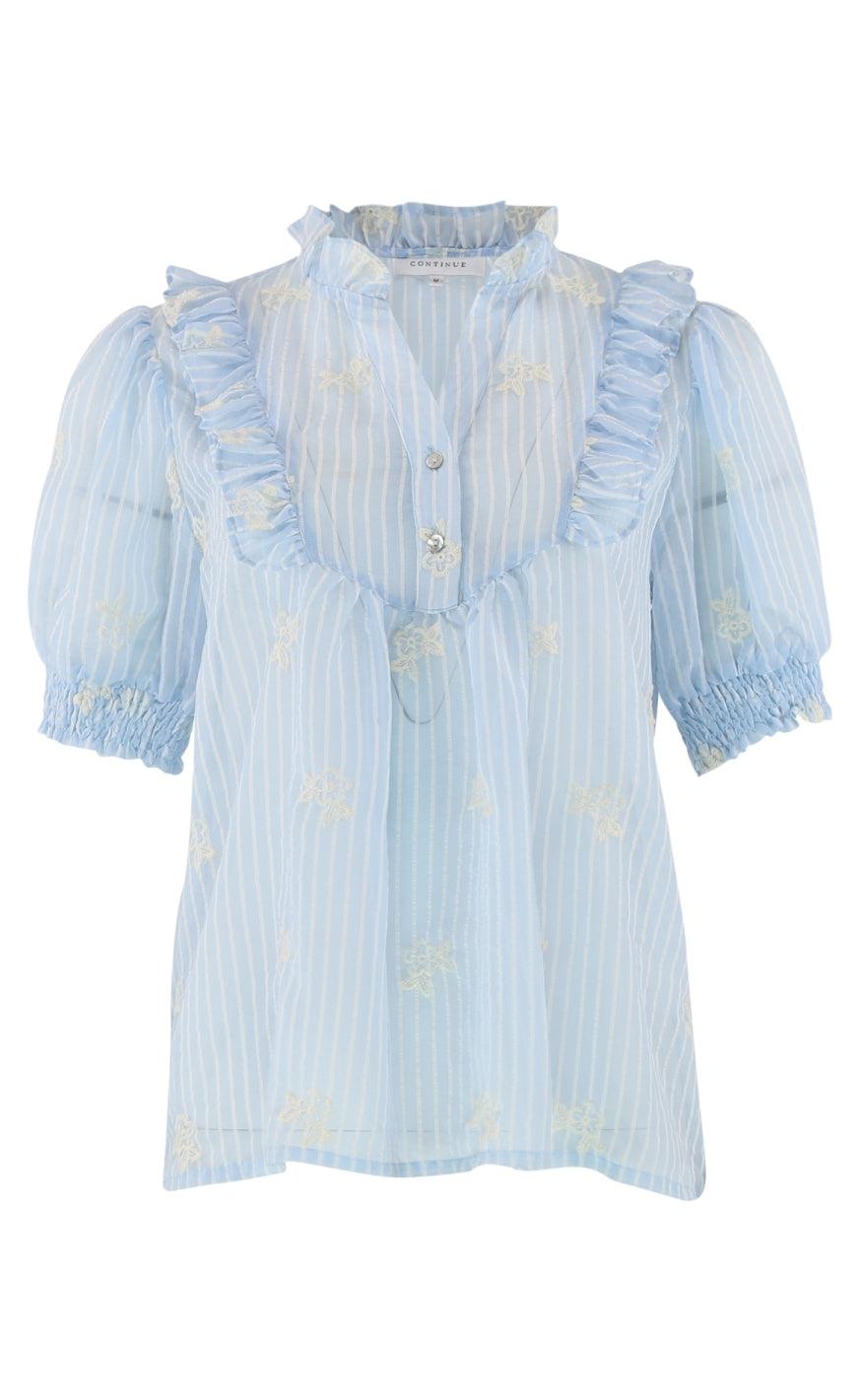 Continue Bluse Silke Chiffon Sky Blue