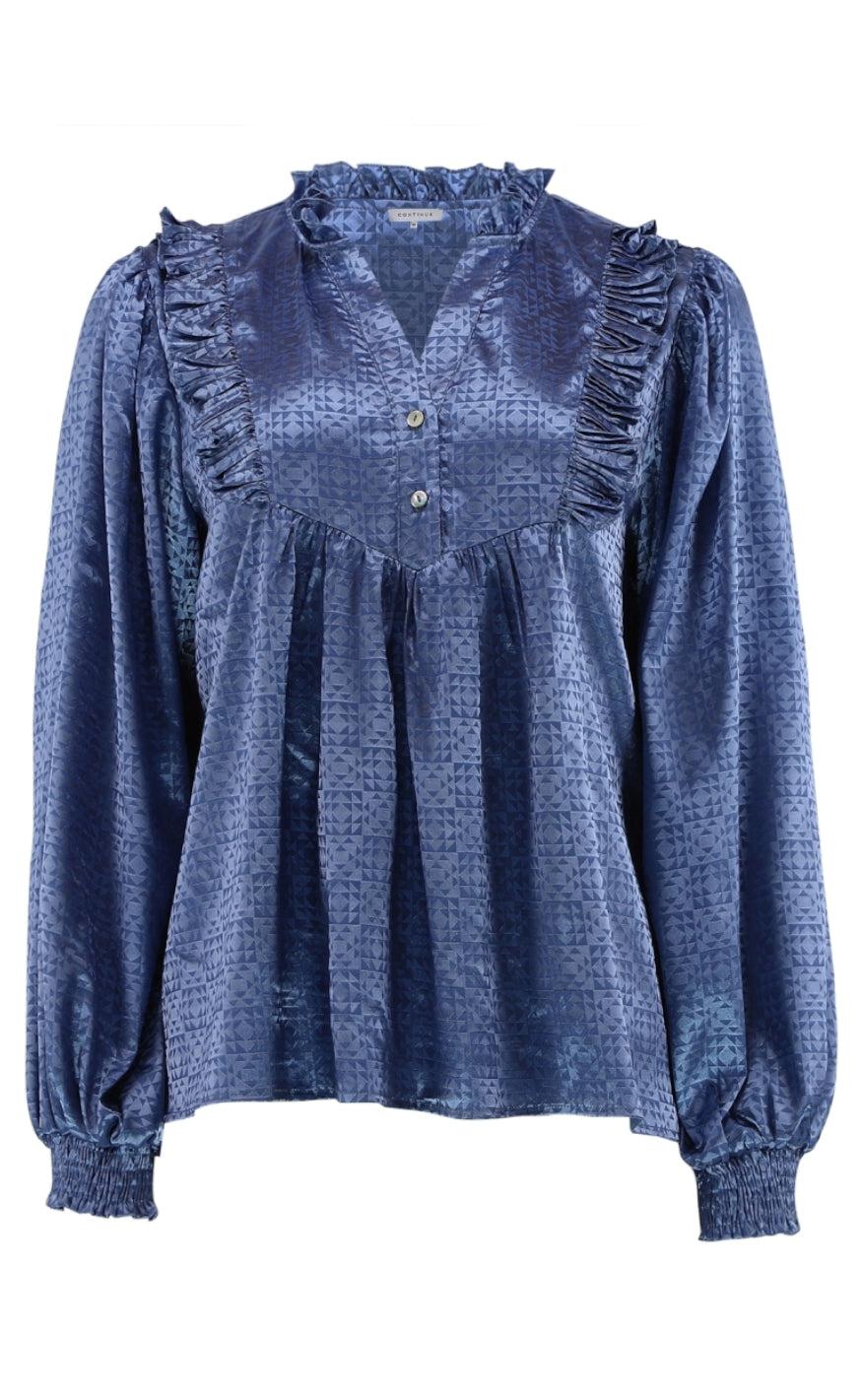 Continue Bluse Silke Shinny Sky Blue