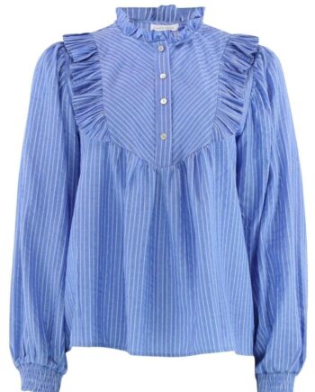 Continue Bluse Silke Stripe Blue Stripe