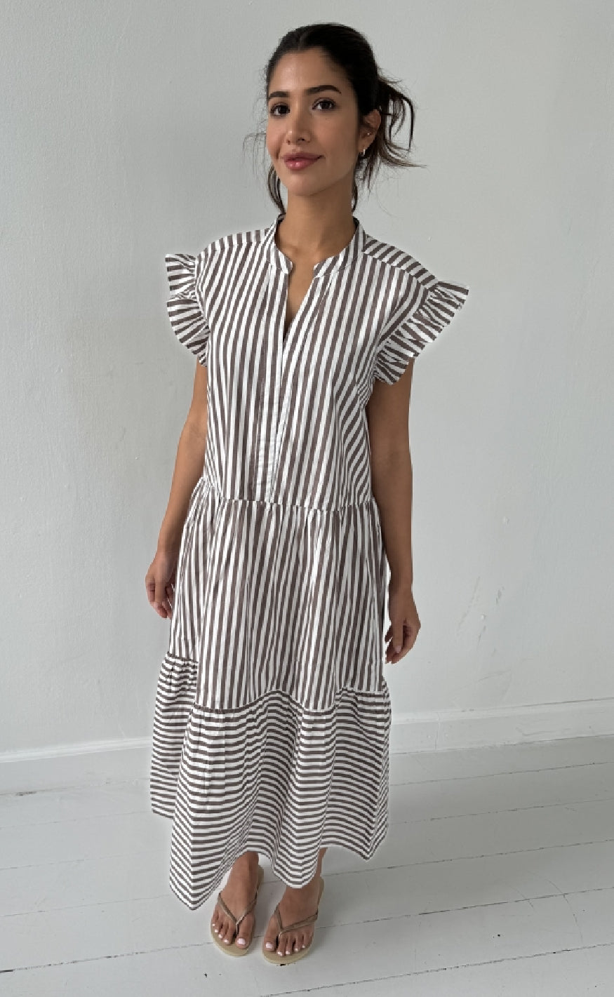 Continue Kjole Bea Brown Stripe