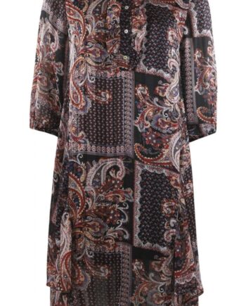 Continue Kjole Perle Long Paisley Black Paisley