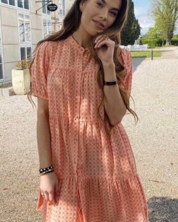 Continue Kjole Sanna Orange Orange Small Check