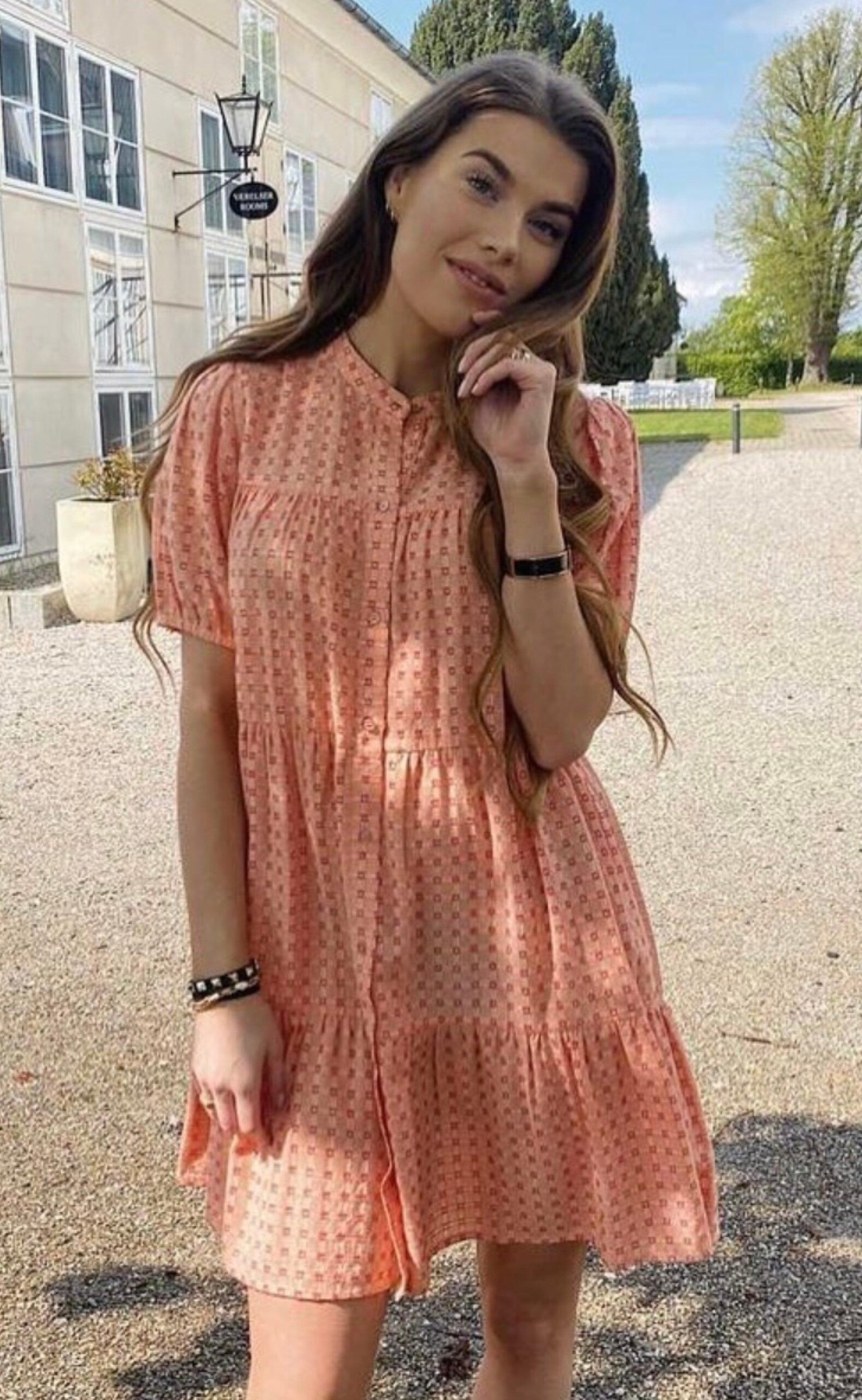 Continue Kjole Sanna Orange Orange Small Check
