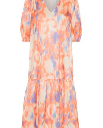 Continue Kjole Thyra Orange Blue Flower