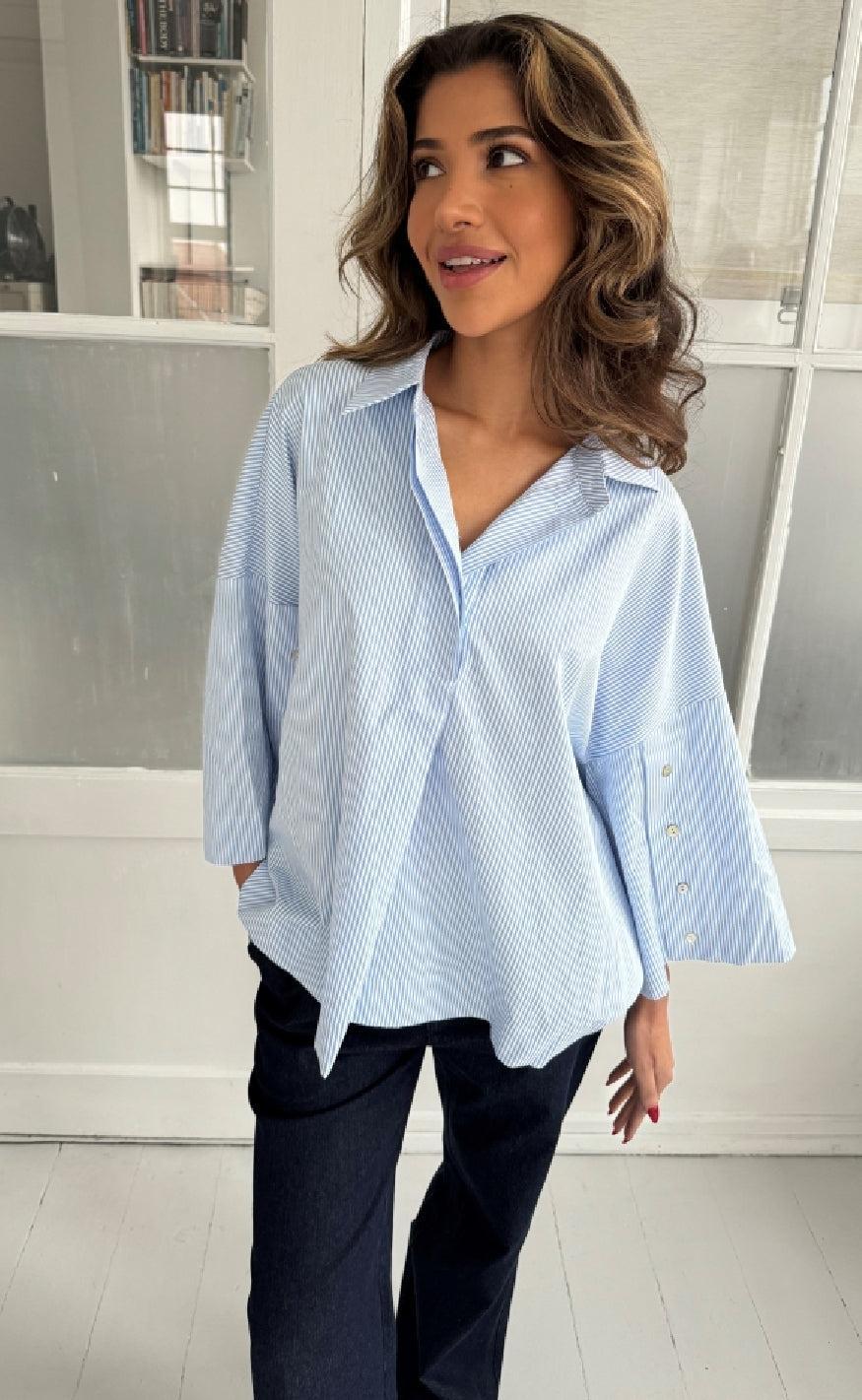 Continue Skjorte Klara Blue Stripe