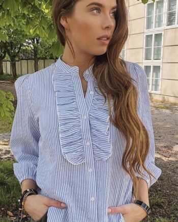 Continue Skjorte Perle Stripe  Blue   White