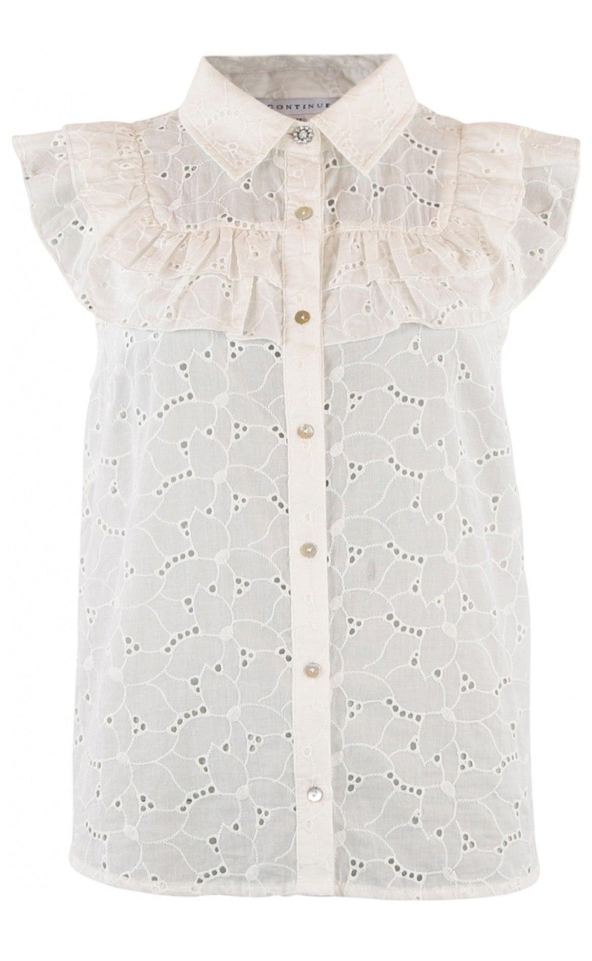 Continue Top Kassandra Anglaise White