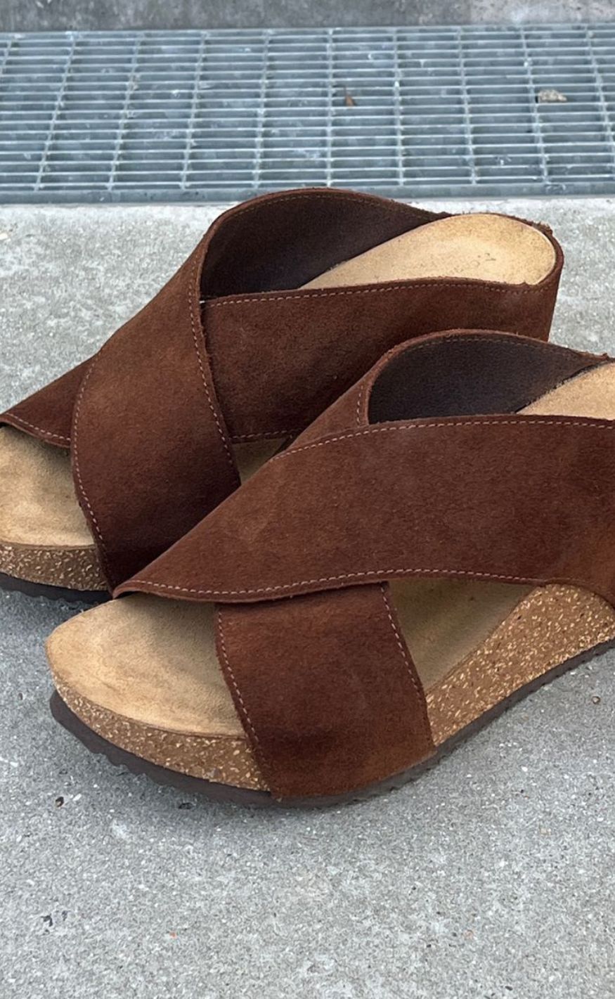 Copehagen Shoes Sandaler Frances 23 Suede Dark Brown