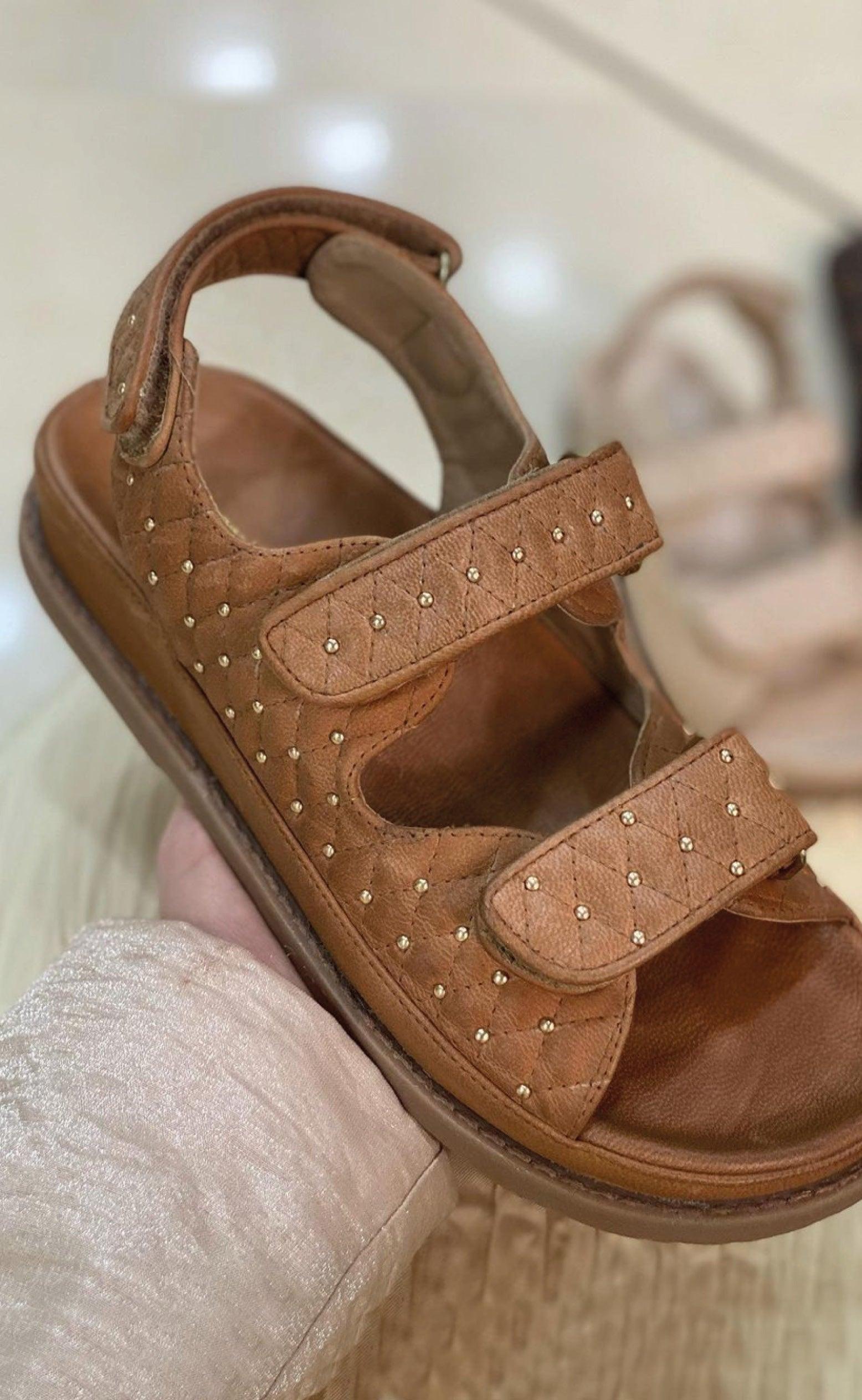 Copenhagen Shoes By Josefine Valentin Sandal Studs On Cognac