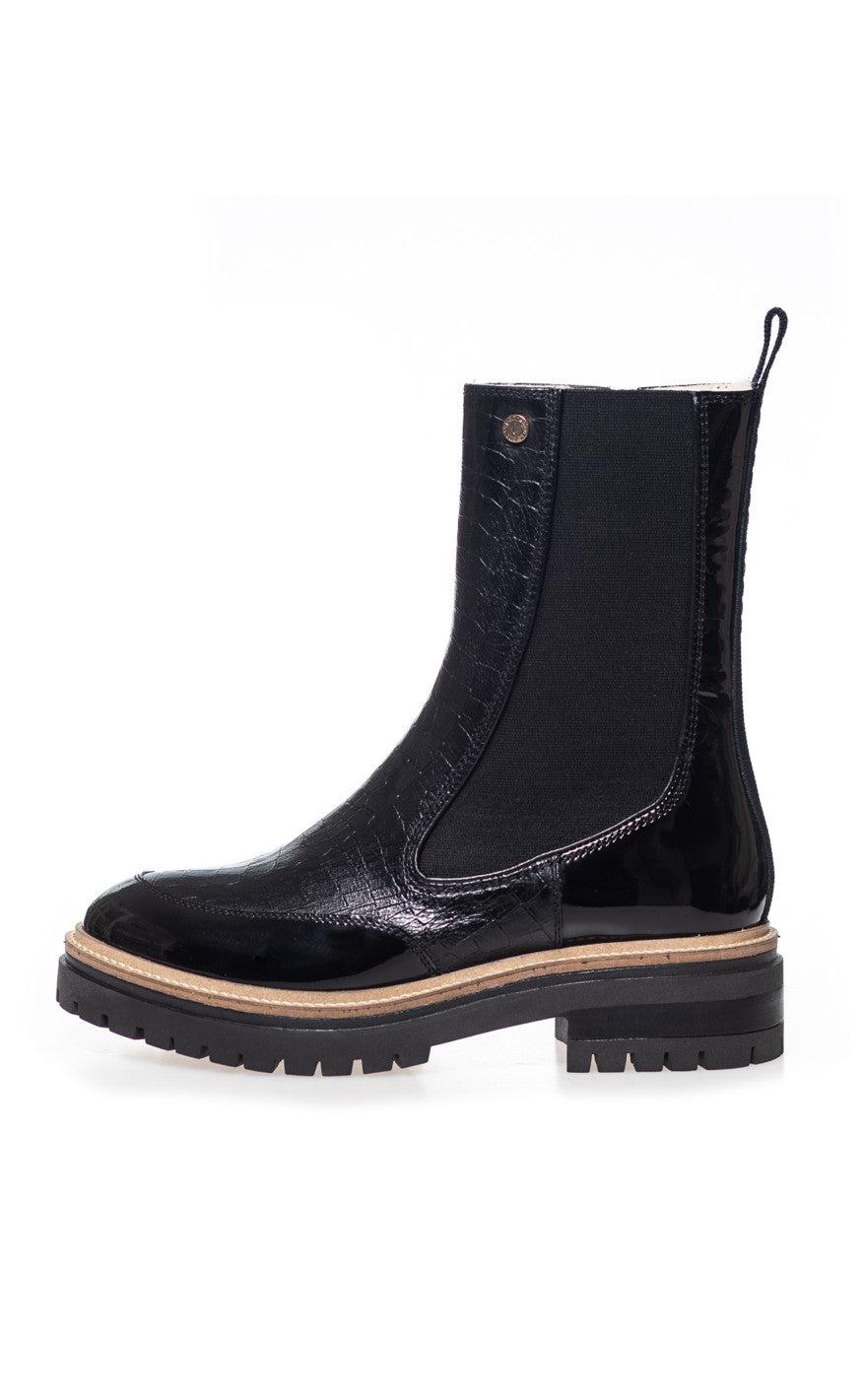 Copenhagen Shoes Støvler New Fall 23 Croco Black Patent