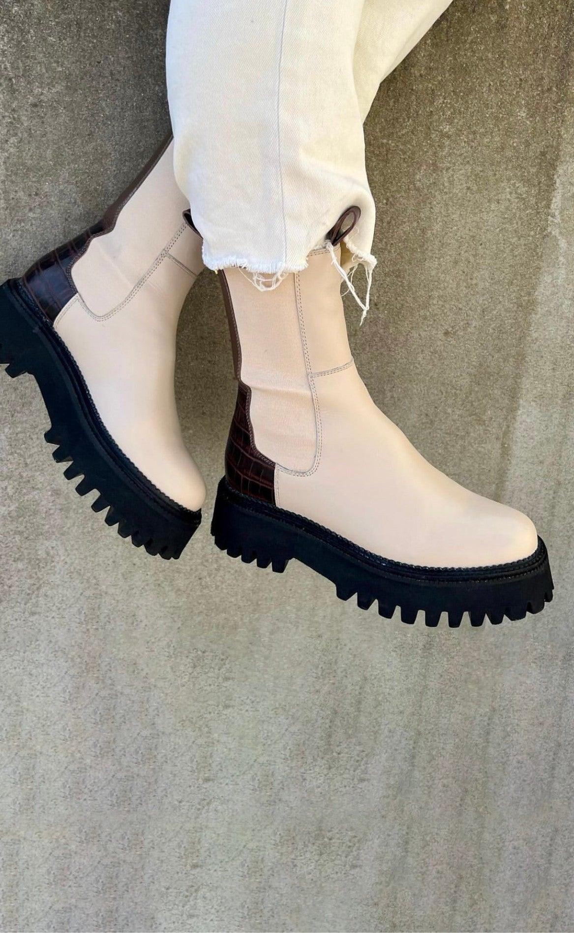 Copenhagen Shoes Støvler New Lemon Multi Beige White Bordo