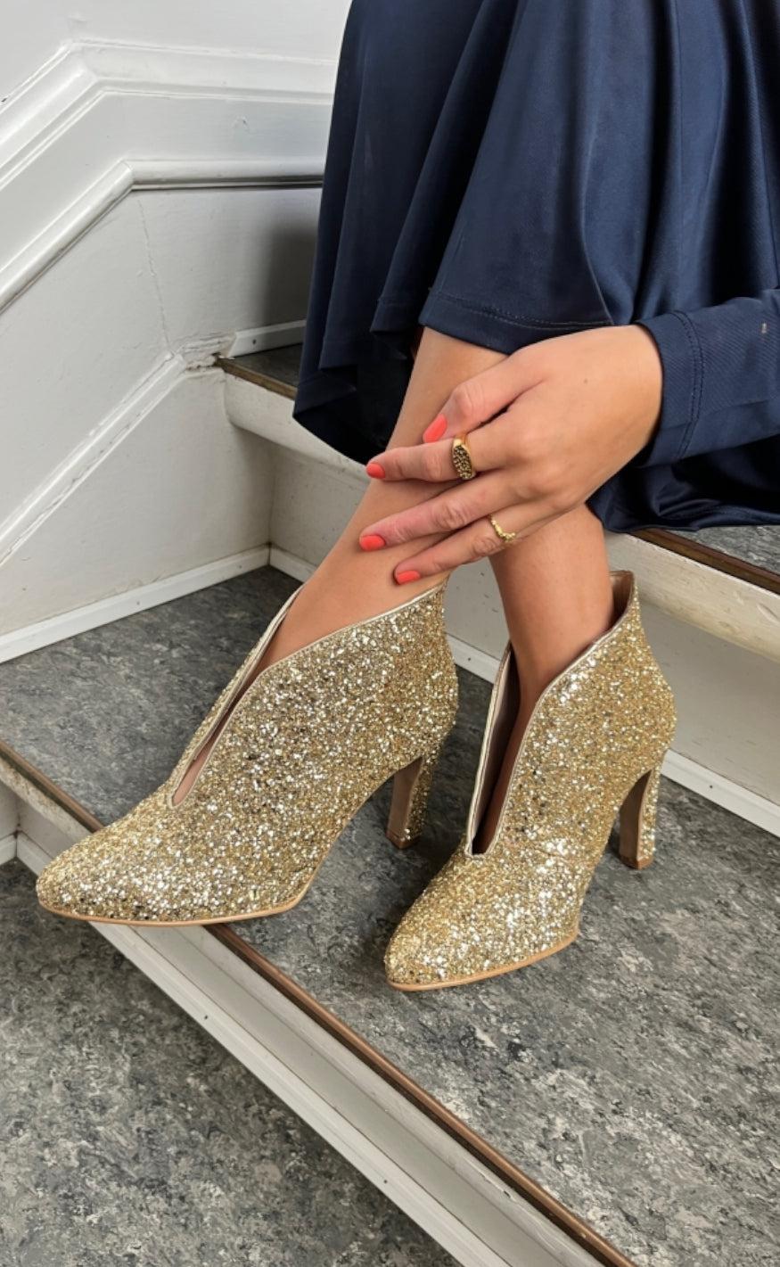 Copenhagen Shoes Støvler Sus Gold Glitter