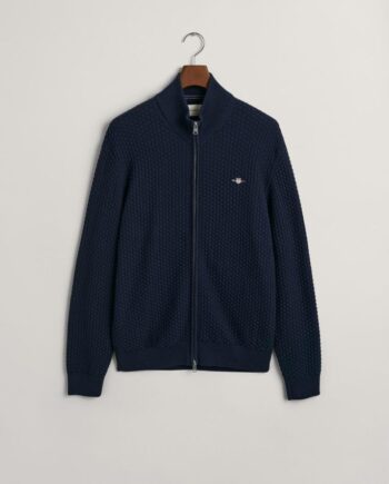 Cotton Texture Zip Cardigan