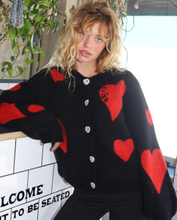 Cras Cardigan Hearts Black Hearts