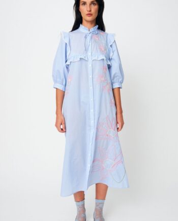 Cras Kjole Cody Light Blue Stripe