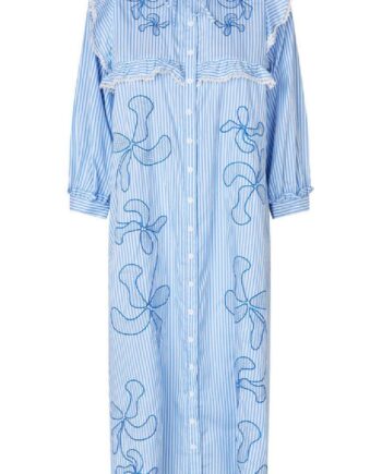 Cras Kjole Cody White Blue Stripe