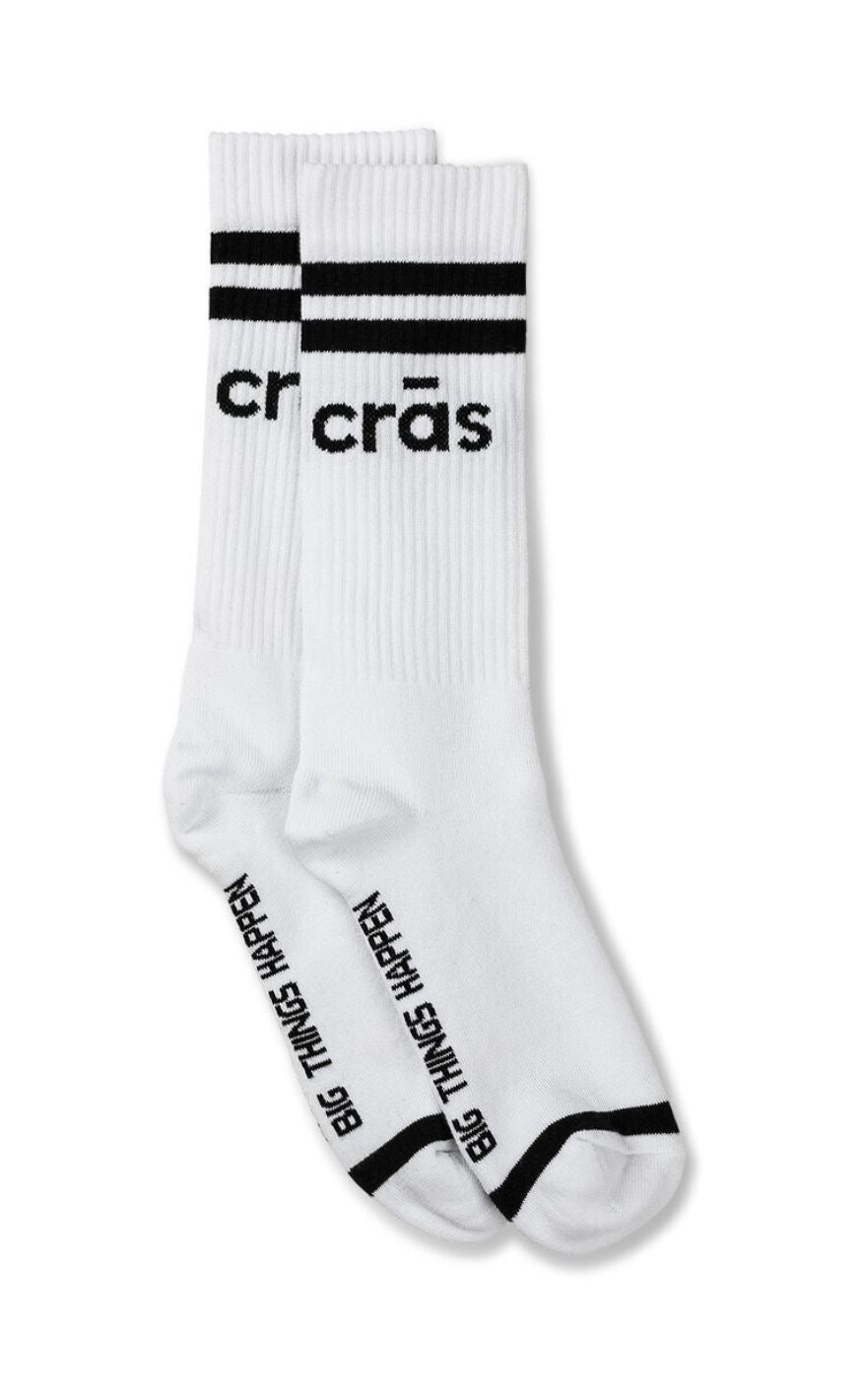 Cras Strømper Logo White Black