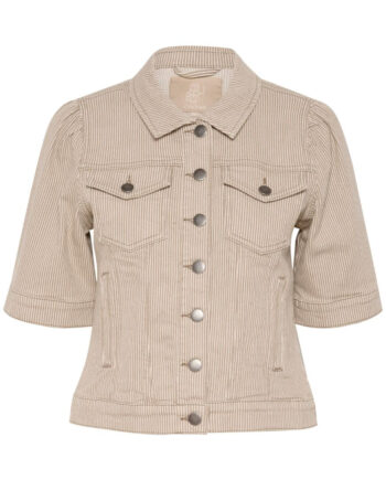 Culture Jakke Milky Dune White Stripe