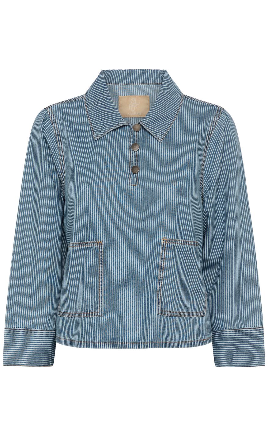 Culture Skjorte Ayna Blue White Stripe