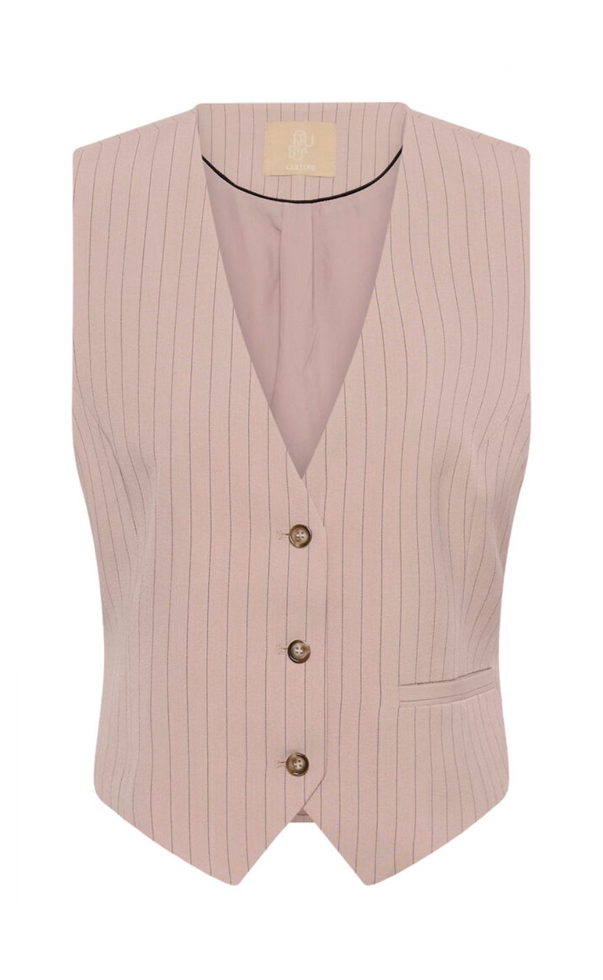 Culture Vest Cecilie Pale Mauve Pinstripe