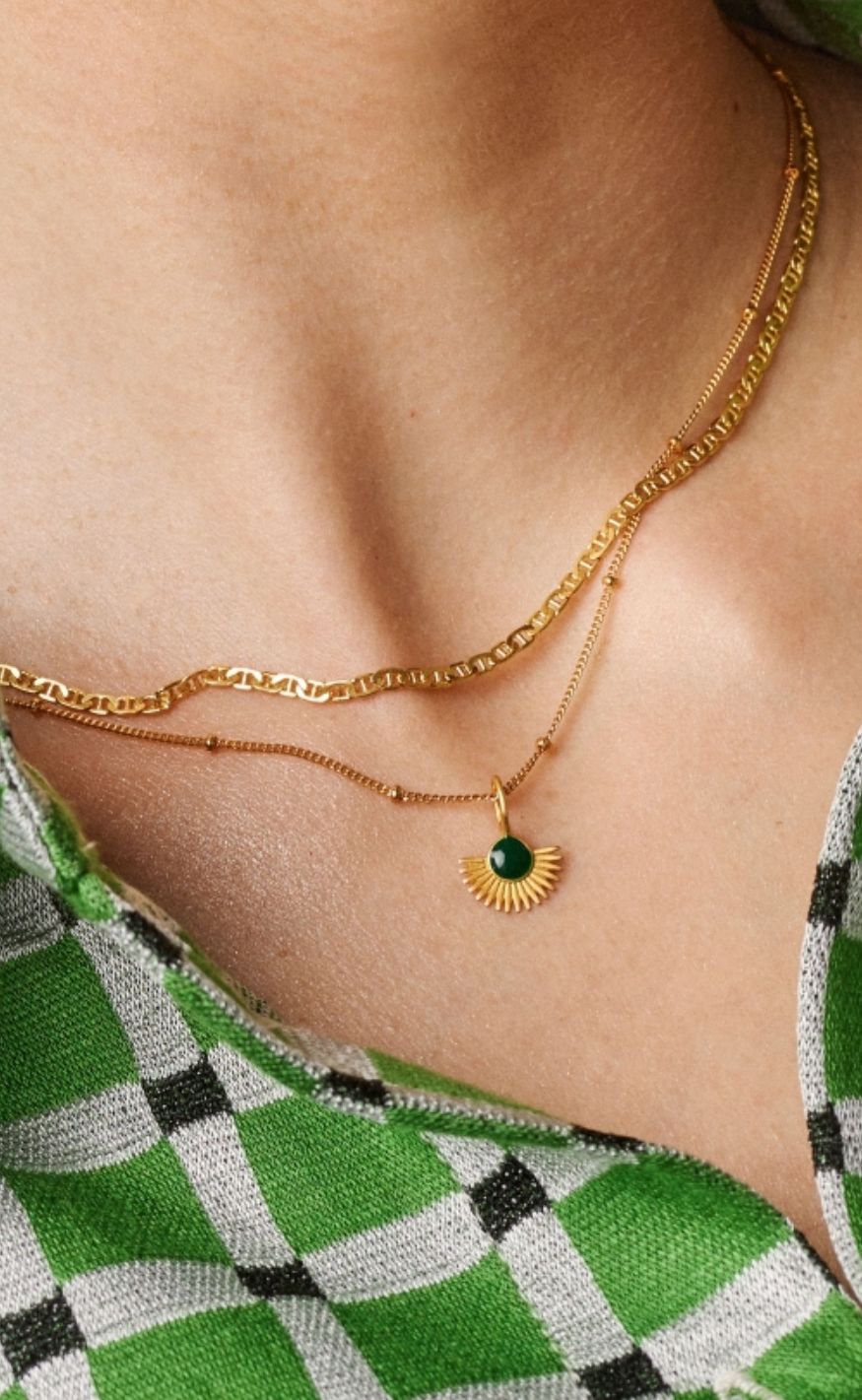 Enamel Copenhagen Halskæde Soleil Petrol Green