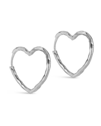 Enamel Copenhagen øreringe Organic Heart Medium Silver Colour