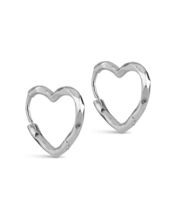 Enamel Copenhagen øreringe Organic Heart Small Silver Colour