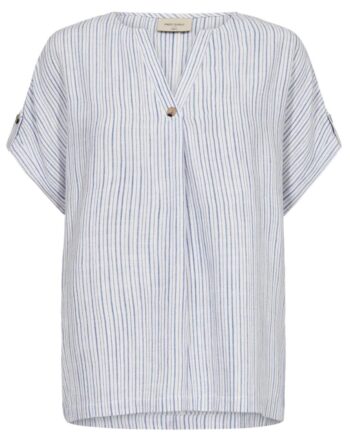 Freequent Bluse Lavara Brilliant White Ultramarine