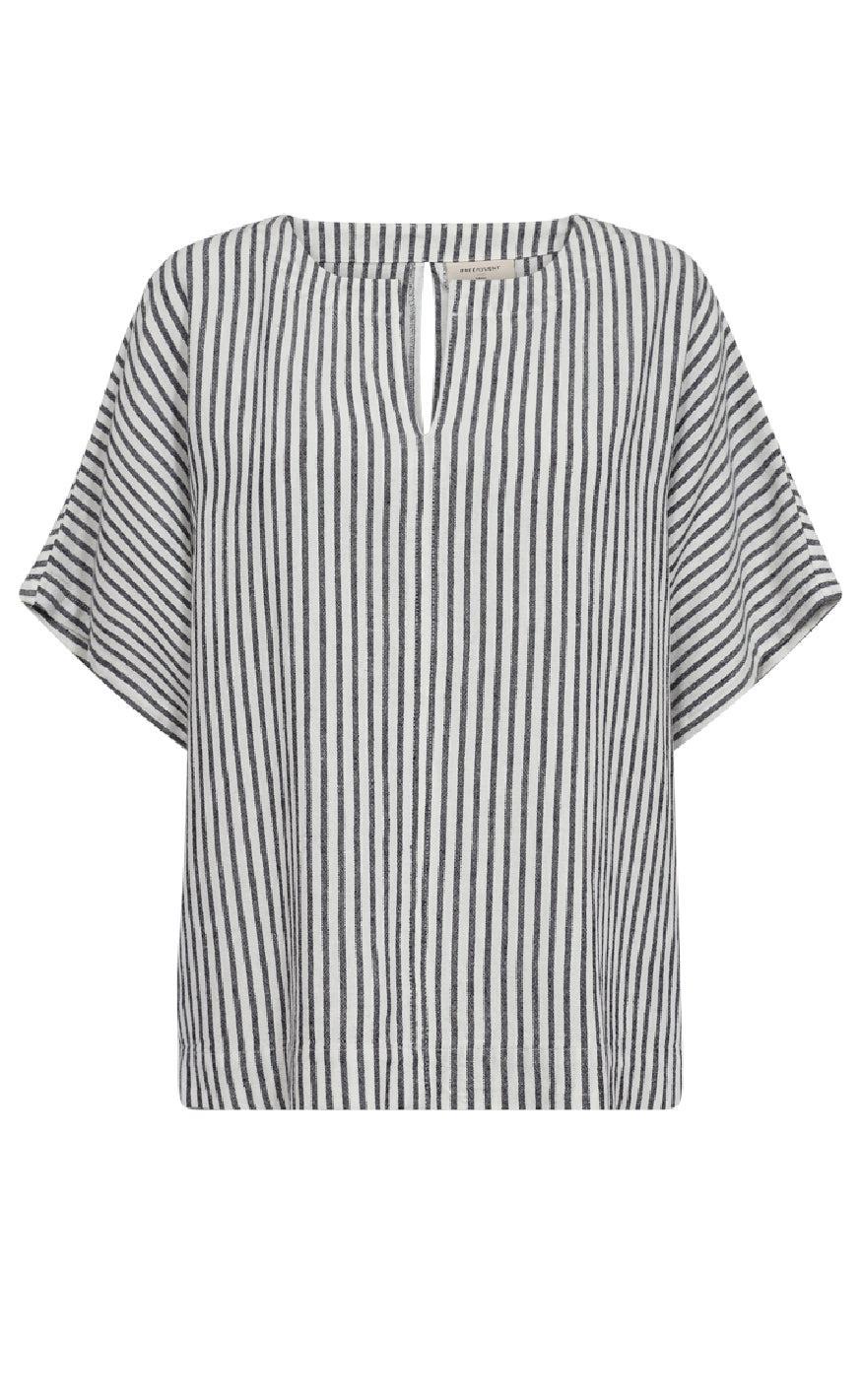 Freequent Bluse Lavisco Star Off-white Navy Blazer
