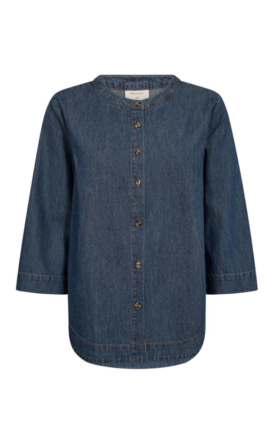 Freequent Bluse Lisea Dark Blue Denim