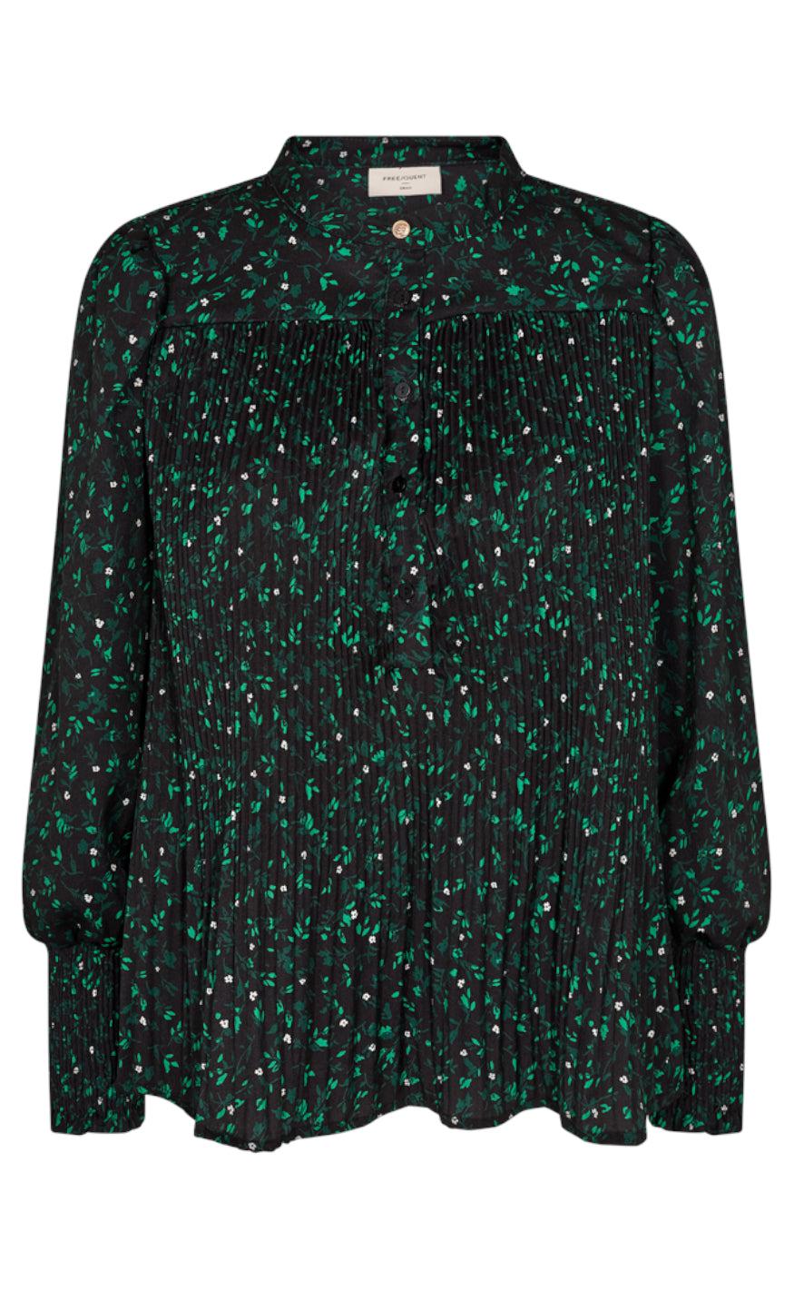 Freequent Bluse Teresa Black Rainy Forest