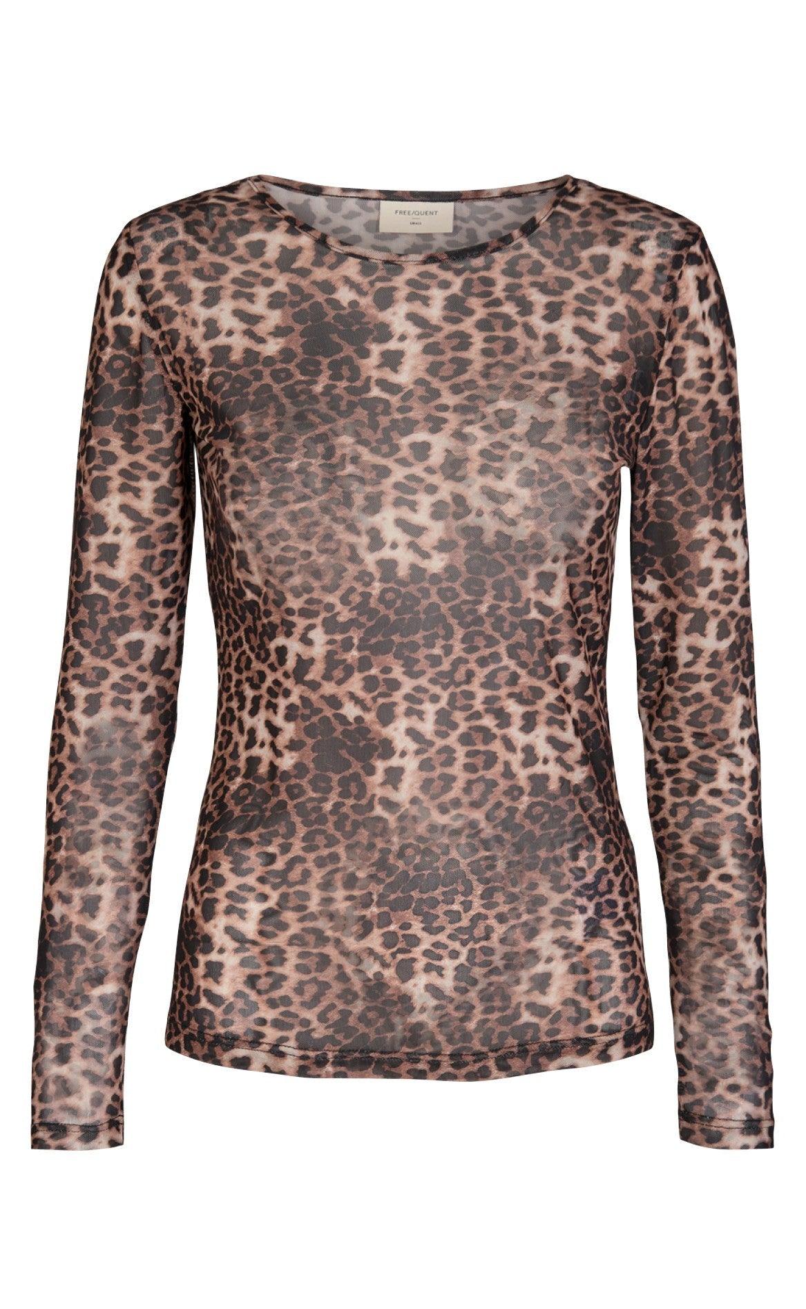 Freequent Bluse Vally Brown Leo Print