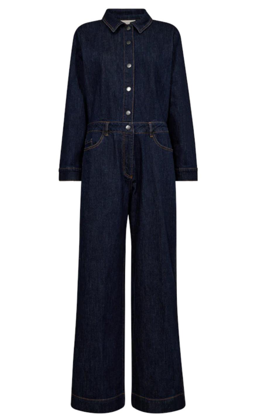 Freequent Buksedragt Filoy Dark Blue Denim