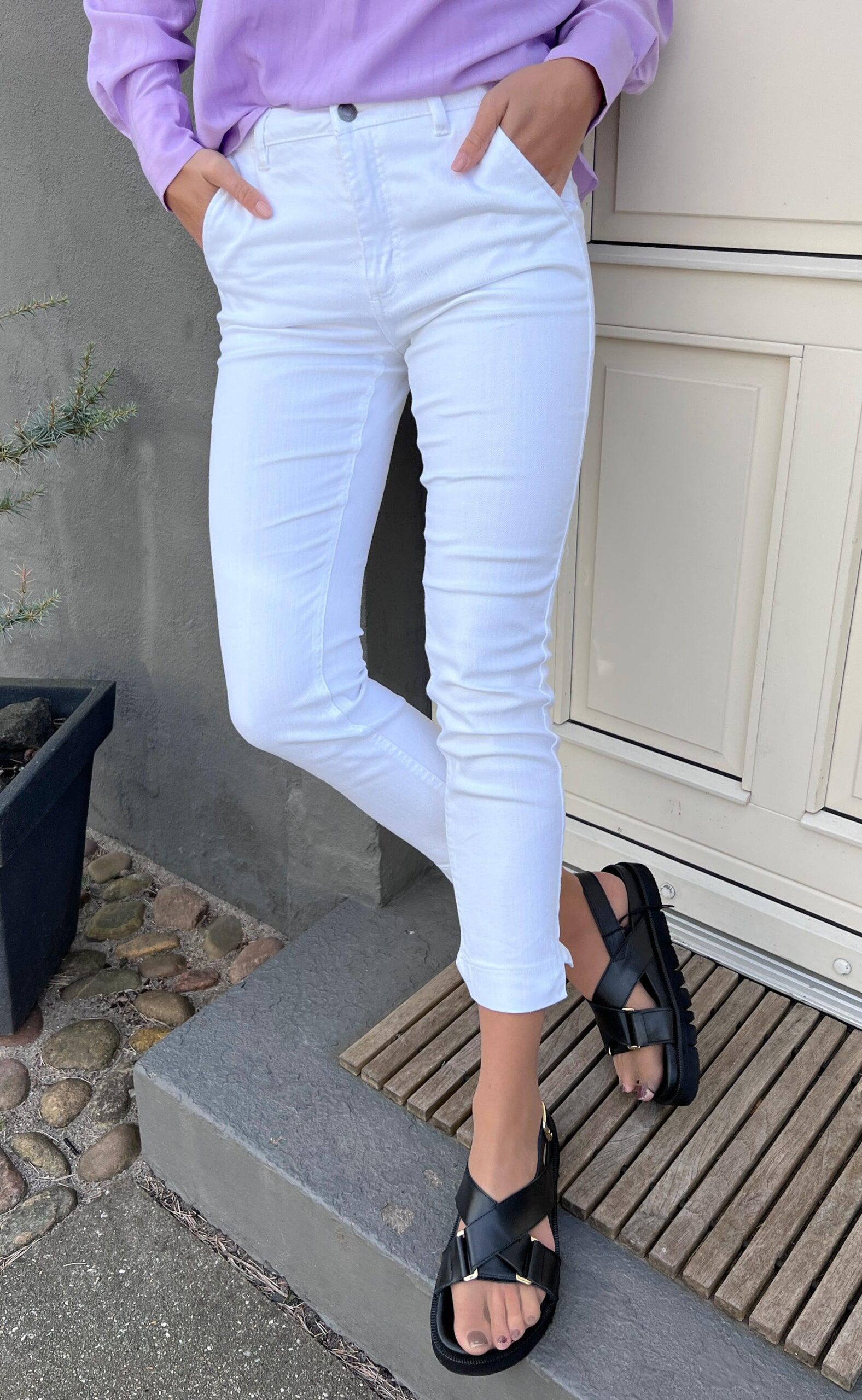 Freequent Bukser Rock Bright White