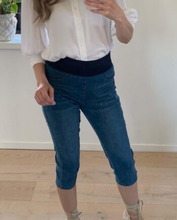 Freequent Bukser Shantal Capri Denim Medium Blue Denim