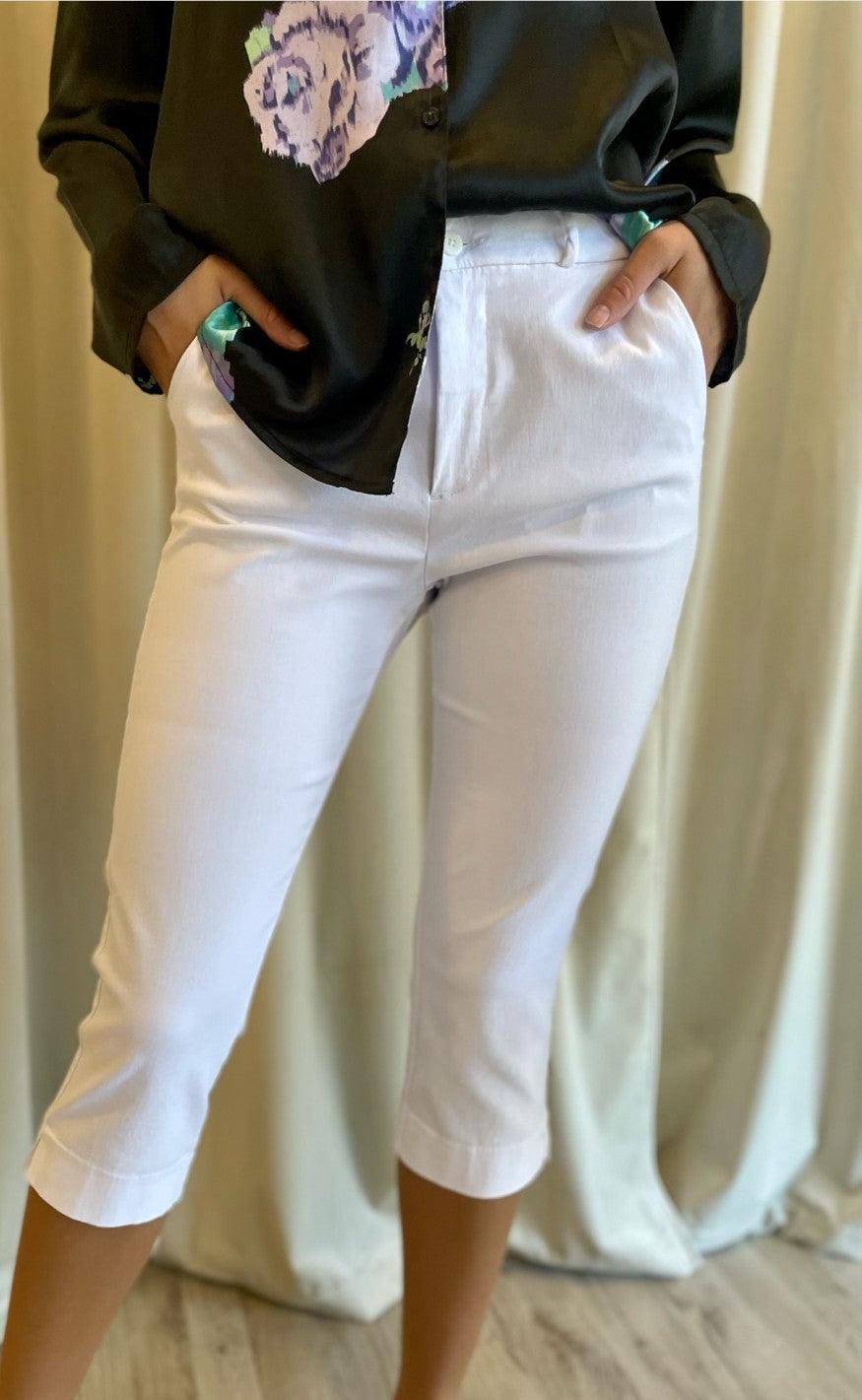 Freequent Bukser Solvej Capri Brilliant White