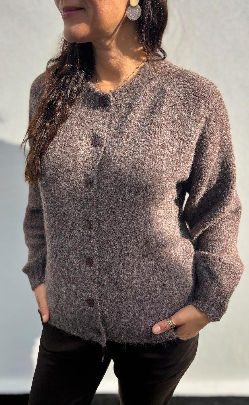 Freequent Cardigan Louisa Coffee Bean Melange