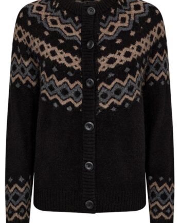 Freequent Cardigan Merla Black    Desert Taupe Melange