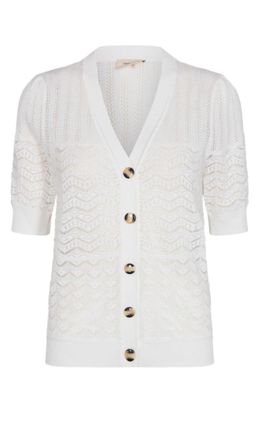 Freequent Cardigan Nell Pointelle Briliant White