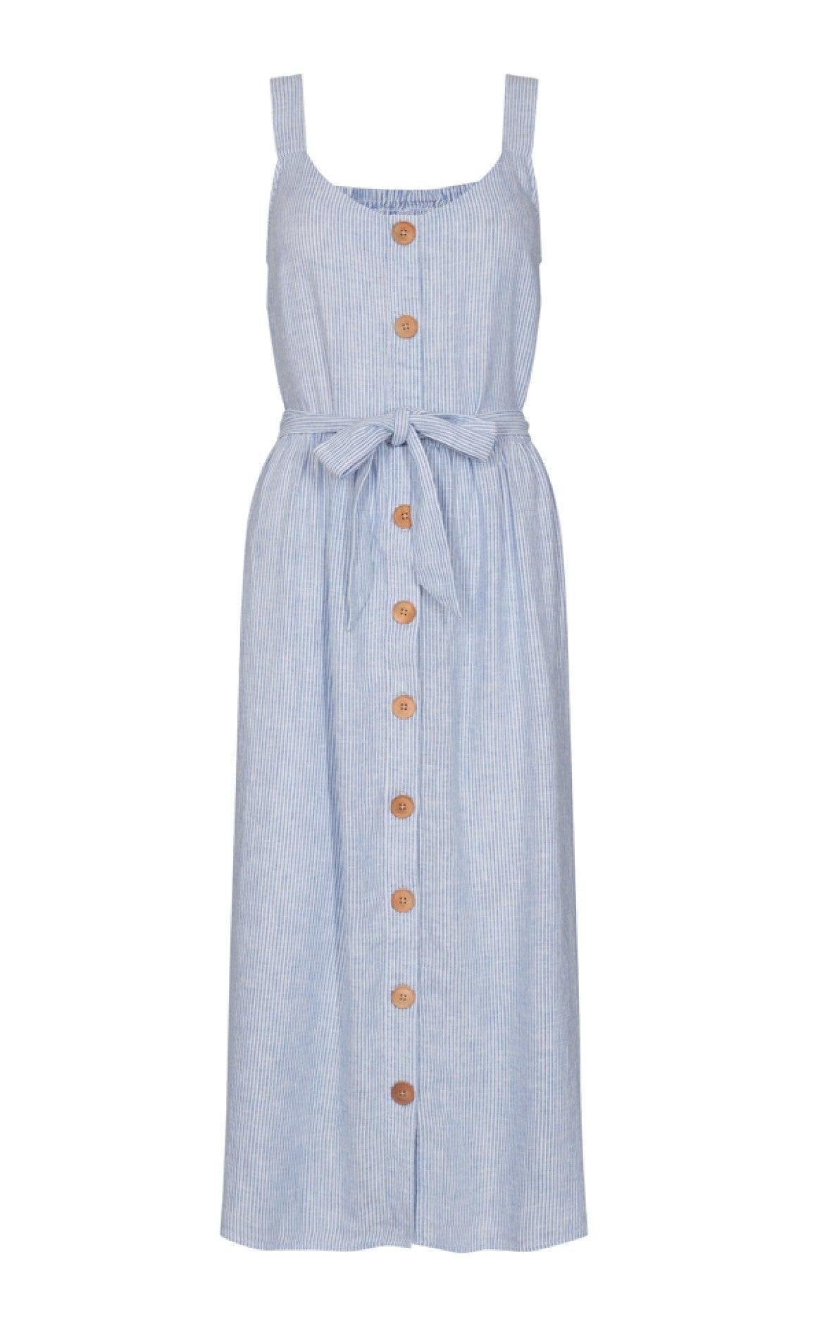 Freequent Kjole Lavara Stripe Chambray Blue Mix