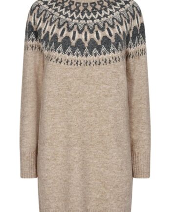 Freequent Kjole Merla Silver Mink With Dark Grey