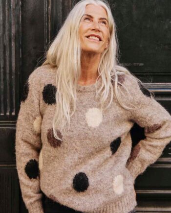 Freequent Pullover Louisa Desert Taupe    Black