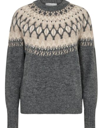 Freequent Pullover Merla Grey Mel With Silver Mink