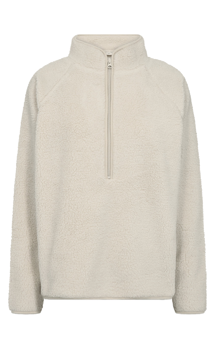 Freequent Pullover Teddy Zip Moonbeam