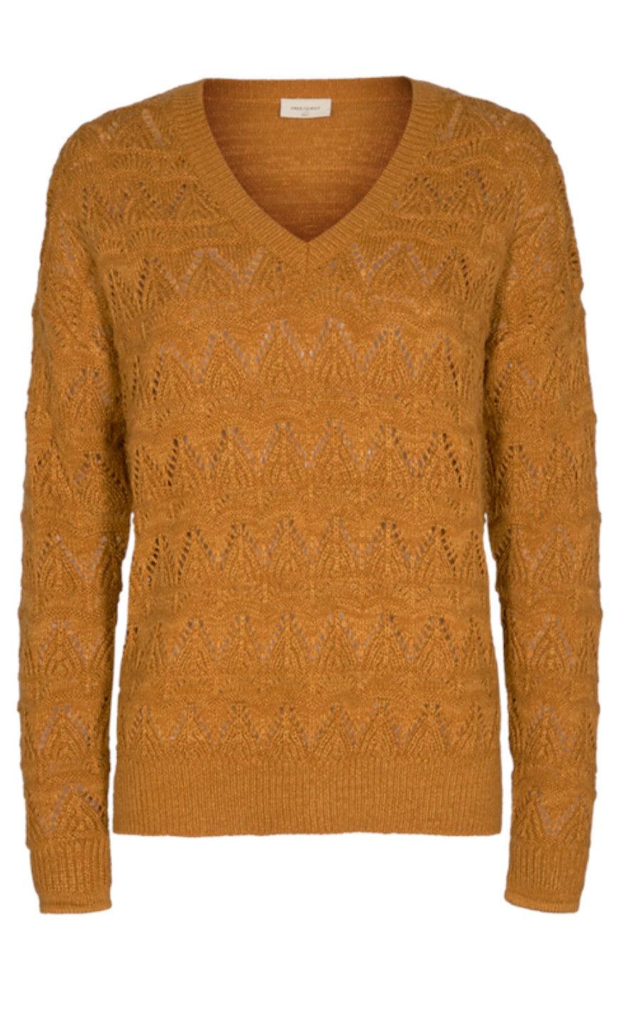 Freequent Pullover Tina Bone Brown Melange