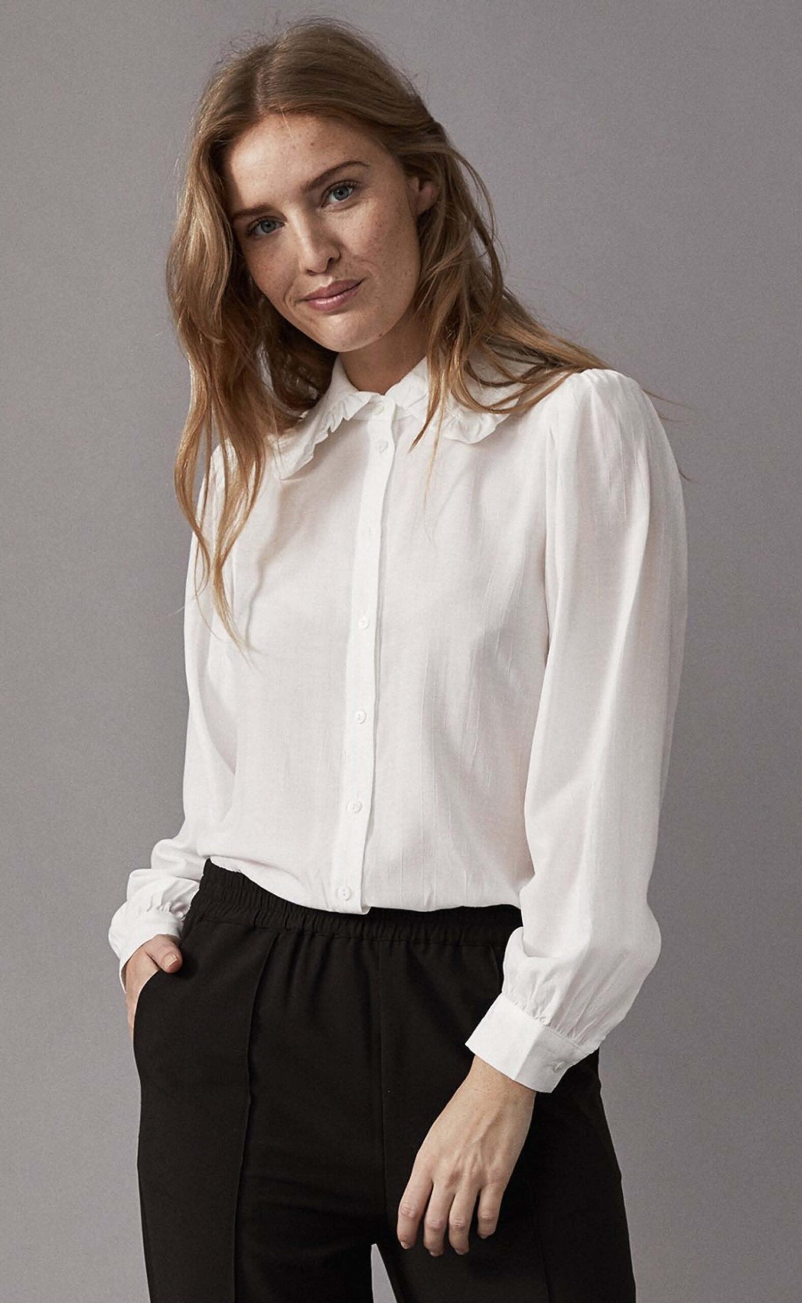 Freequent Skjorte April Collar Offwhite