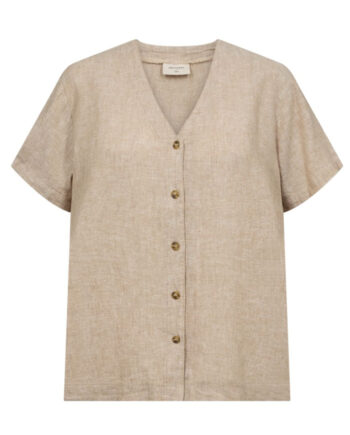 Freequent Skjorte Lava Ss  -neck Sand Melange