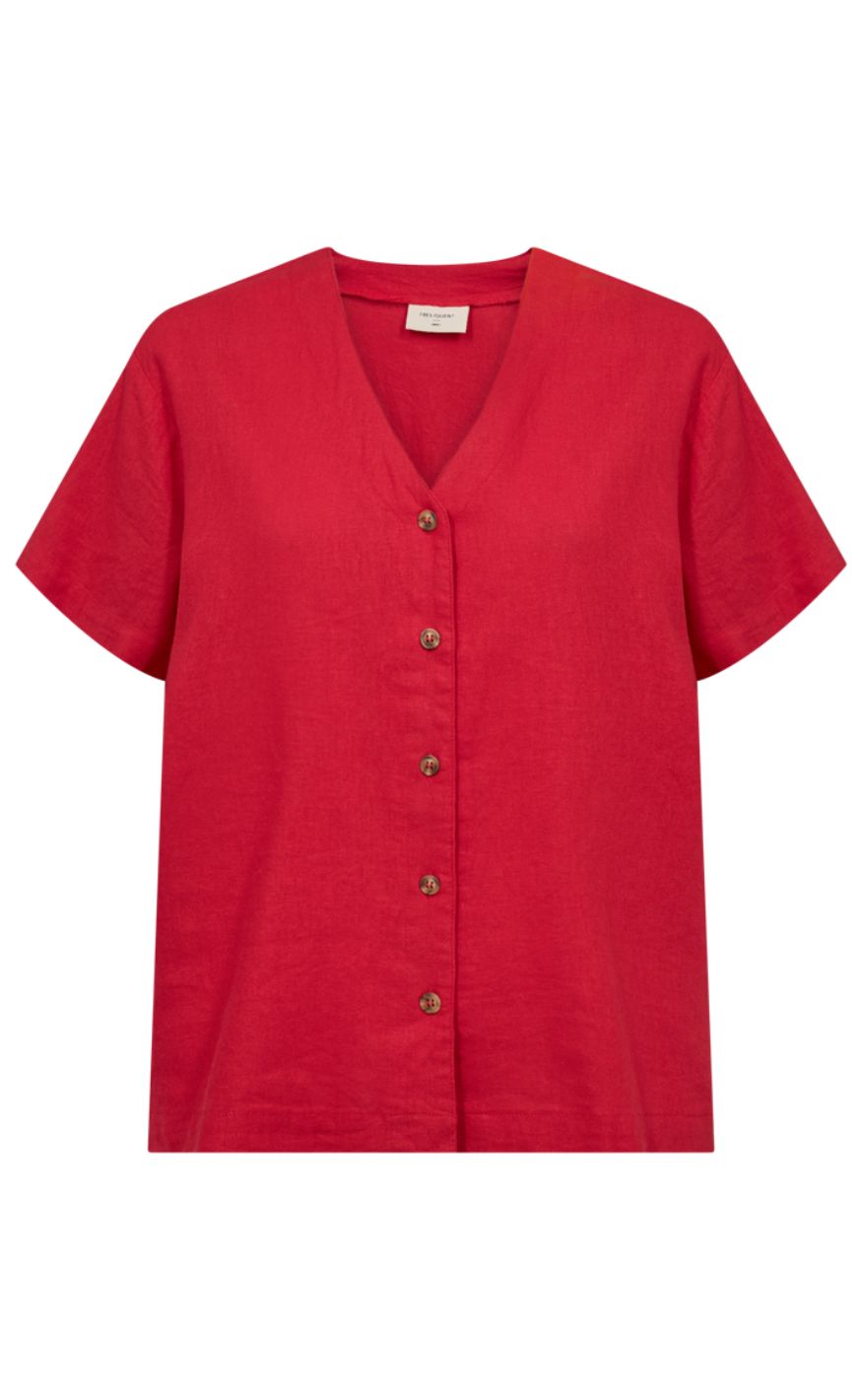 Freequent Skjorte Lava Ss -neck True Red