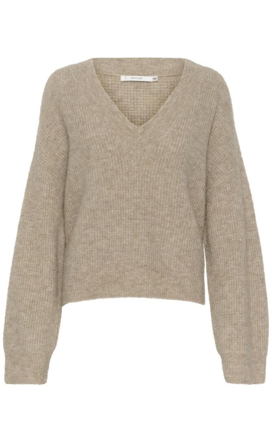 Gestuz Pullover Alpha -neck Warm Sand Melange