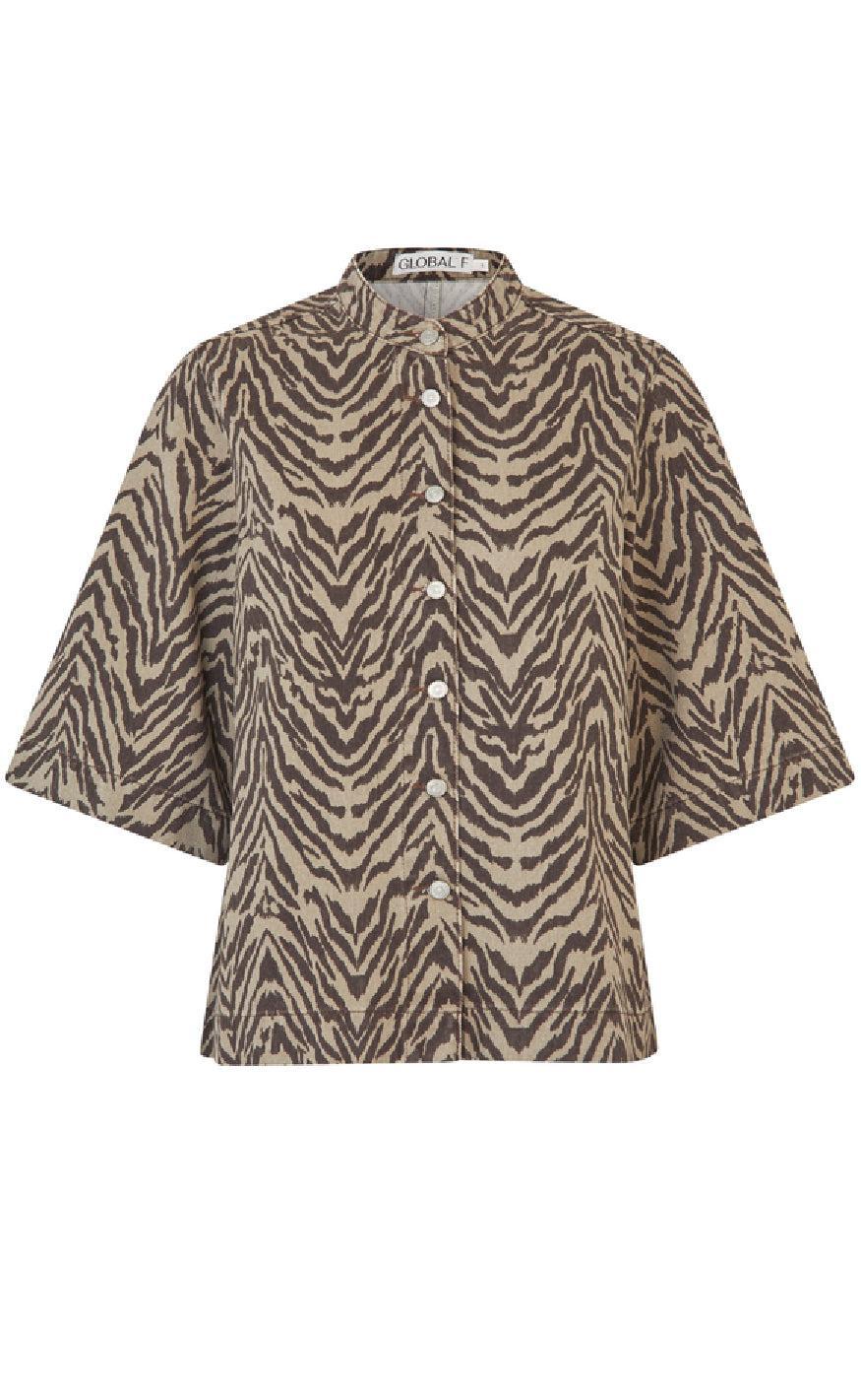 Global Funk Bluse Aulana-  Zebra Mist